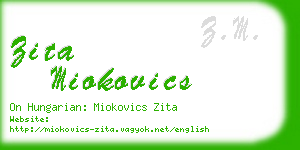 zita miokovics business card